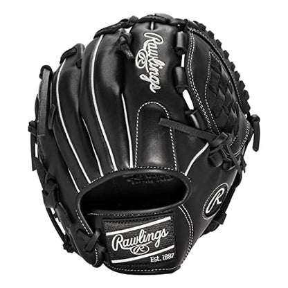 Rawlings Gamer Contour Series Utility Baseball Glove | Youth | Travel | Infield | Outfield | First Base | Black | Right Hand Thrower | Left Hand Thrower - size: 10"