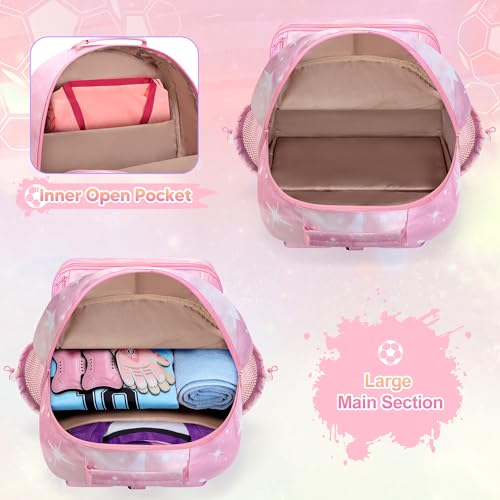 Smasrob Soccer Bags for Girls with Separate Ball Pocket and Shoe Compartment, Sports Backpack for Soccer, Basketball, Volleyball - color: Pink