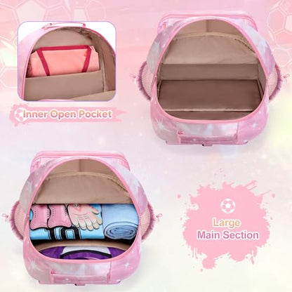 Smasrob Soccer Bags for Girls with Separate Ball Pocket and Shoe Compartment, Sports Backpack for Soccer, Basketball, Volleyball - color: Pink