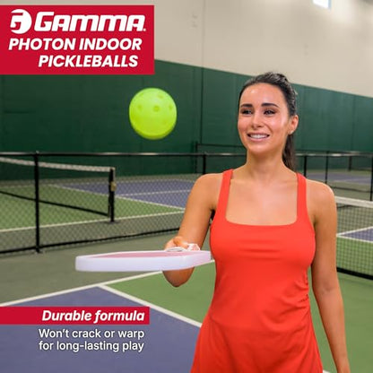 Gamma Photon Indoor Pickleballs Pack of 60, USAPA Approved, High-Visibility, Durable and Ultra-Balanced - color: Yellow, size: 60 Pack