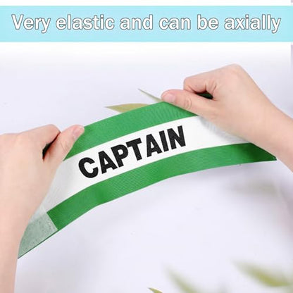 3 Pcs Soccer Captain Armband, 8x31 cm/3.15x12 Inch Adjustable Arm Bands for Soccer, Nylon Football Bands for Adult Youth, Elastic Team Sport Armband for Basketball Volleyball (Dark Green)