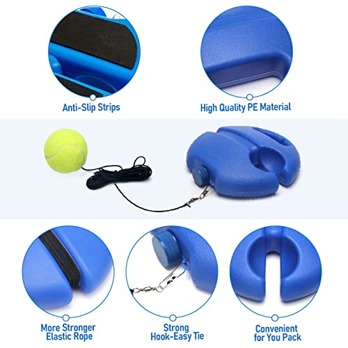 Tennis Trainer Rebound Ball with String Solo Tennis Training Kit Portable Practice Rebounder Equipment Training Tools with Long Elastic Ropes for Adults, Kids, Beginners