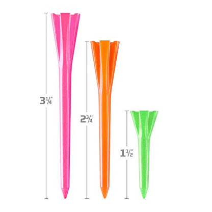 Izzo Plastic Golf Tees (100 Pack) - color: Neon Mix, style: 2.75 Inches