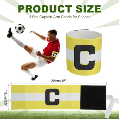 PATIKIL Soccer Captain Armband, Captain Arm Bands for Soccer Elastic Captain C Arm Bands Sports Captain Armbands for Youth Adult Football Team Training - color: Yellow/White