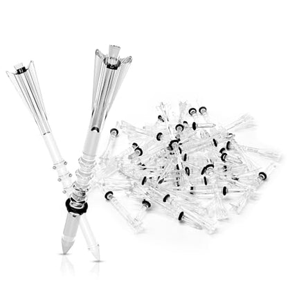 DURARANGE Premium Golf Tees - 5-Prong & 4-Prong Anti-Slip, Enhanced Stability, Unbreakable Golf T 3-1/4" for 360cc Drivers, Ideal Gift for Golfer - color: Luxury Golf Tees- Transparent- 50pk