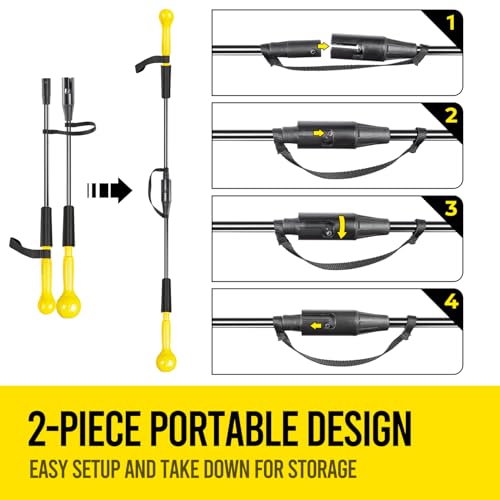 Baseball/Softball Hitting Stick with Dual-Size Ball Head, 54" Detachable Baseball Hitting Stick Practice Swing,Hitting,Batting,Portable Swing Trainer Great for One-On-One Coaching Training Equipment
