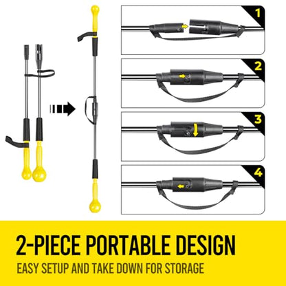 Baseball/Softball Hitting Stick with Dual-Size Ball Head, 54" Detachable Baseball Hitting Stick Practice Swing,Hitting,Batting,Portable Swing Trainer Great for One-On-One Coaching Training Equipment