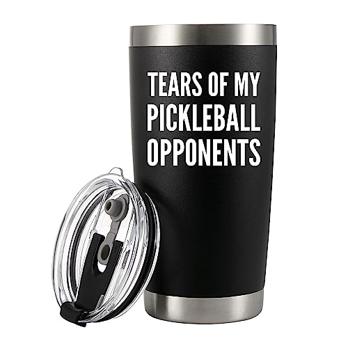 Panvola Tears of My Pickleball Opponents Tumbler Sports Player Gifts For Dad Mom Grandpa Grandma Vacuum Insulated Stainless Steel Tumbler With Removable Lid And Straw (20 oz) - style: 20 oz