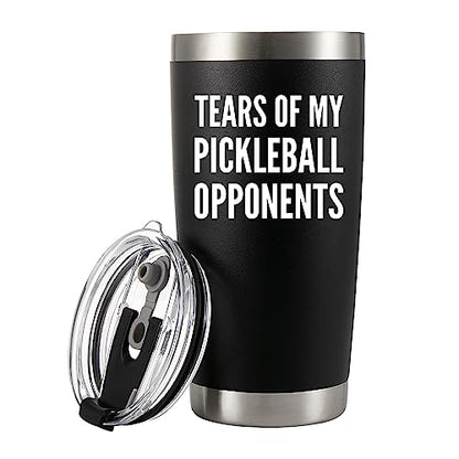 Panvola Tears of My Pickleball Opponents Tumbler Sports Player Gifts For Dad Mom Grandpa Grandma Vacuum Insulated Stainless Steel Tumbler With Removable Lid And Straw (20 oz) - style: 20 oz