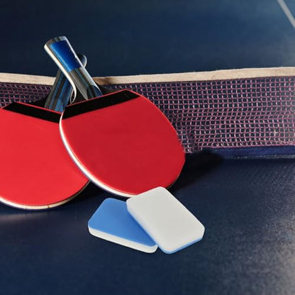 KOMBIUDA 2pcs Table Tennis Paddle Cleaner Kit Portable Racket Cleaning Sponge with Soft Bristles for Dirt Removal Essential Paddle Supplies Go Maintenance