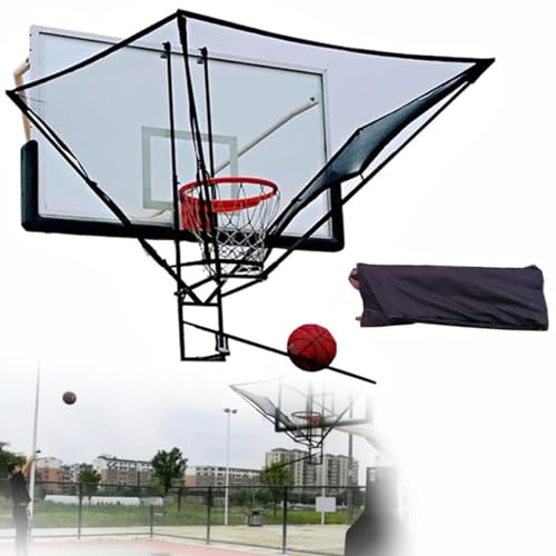 Basketball Hoop Returner Shot Return Apparatus Shooting Machine Hang Rebounder Net Attachment 180 Degree Rotatable Chute for