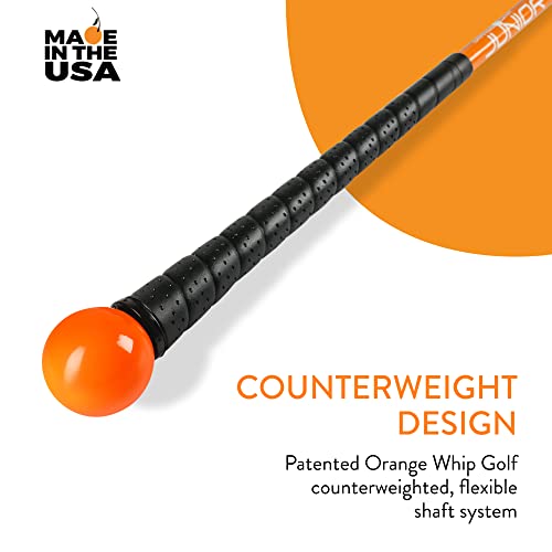 Orange Whip Golf Swing Trainer Aid Patented & Made in USA for Improved Rhythm, Flexibility, Balance, Tempo, and Strength *American Made* - style: Junior - 38"