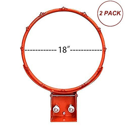 THUNDERBAY Reinforced Heavy Duty Breakaway Wall Mounted Basketball Rim,18 inch Basketball Rim Goal Replacement for Indoor Outdoor Walls - style: 18 Inch Breakaway(2Pack)