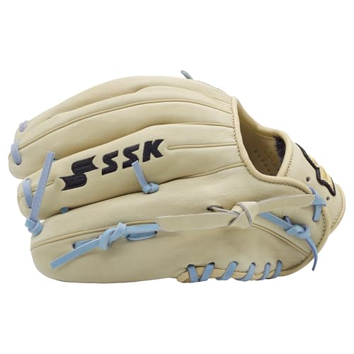 SSK Z5 Craftsman Infield Baseball Glove – 11.25” - 11.5” - 11.75” - 12” – Right & Left Hand Throw - color: Camel/Columbia - I Web, size: 11.5" - Right Hand Throw