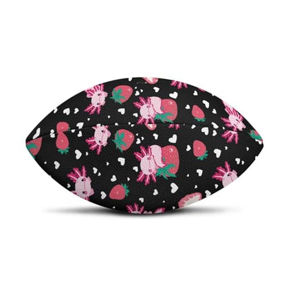 SYtrade Recreational Football Game Footballs PU Composite Leather Footballs for Training Indoor Outdoor - color: Axolotl Love Strawberry Black
