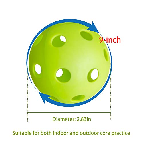 Anteer 12 Pack Plastic Baseball Practice Baseballs for Hitting, Indoor Outdoor Lightweight Balls Baseball Batting Training - color: Green