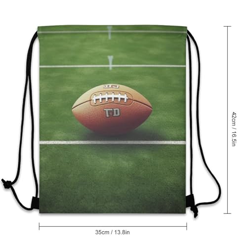American Football Field Ball Sport Drawstring Backpack 420D Oxford Waterproof Sport Gym Bag Cinch Sack for Basketball Yoga Beach
