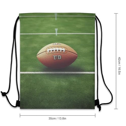 American Football Field Ball Sport Drawstring Backpack 420D Oxford Waterproof Sport Gym Bag Cinch Sack for Basketball Yoga Beach