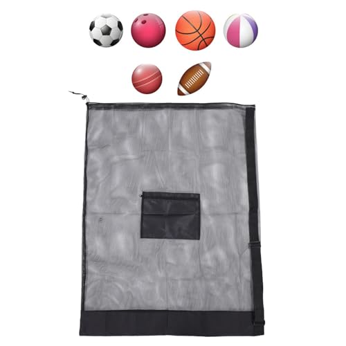 Estink Sports Ball Net Bag PU Basketball Net Bag Holds Balls Portable Gear Carrier with Open Mesh Access for Practice Game Days Teams Schools