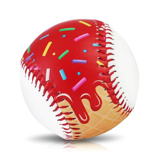 Baseballs PVC 9in Practice Baseball for Training Hitting Lifestyle Decor Ideal Personalized Inspired Gifts for Players Coaches Moms - color: Red Drip
