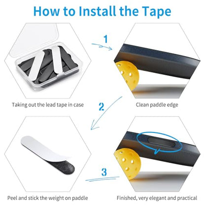 30PCS Lead Tapes, 3g High Adhesive Lead Tape for Pickleballs,Tennis, Golf Clubs, Adjust The Paddle Weighted Lead Tape and Add Swing Weight - color: Black