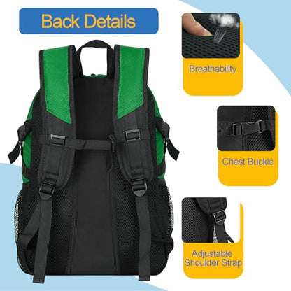 DAFISKY Basketball Backpack, Basketball Bag with Ball Holder Shoes Compartment, Sports Equipment Bag for Soccer Ball, Volleyball - color: Green