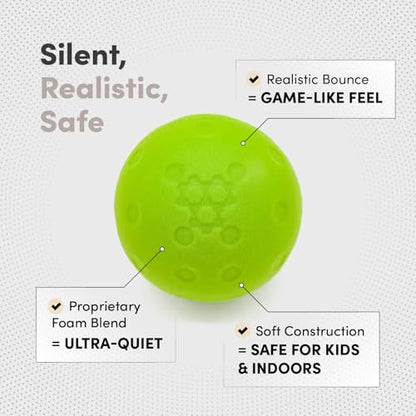 CRBN Pickleball - Quiet Pickleballs – Foam Practice Balls for Silent Play | Realistic Bounce & Feel | Noise-Reducing for HOA, Parks, Indoor & Outdoor Use | Safe for Kids & Wall Drills