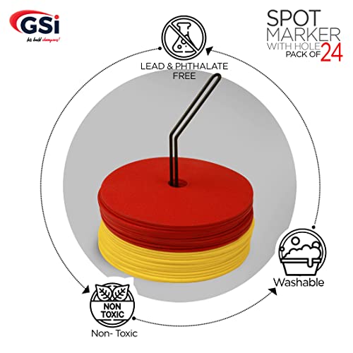 GSi Spot Markers – Non-Slip Non-Toxic Poly Spots – Floor Markers for PE, Sports & Classroom Activities - size: 9. Hole