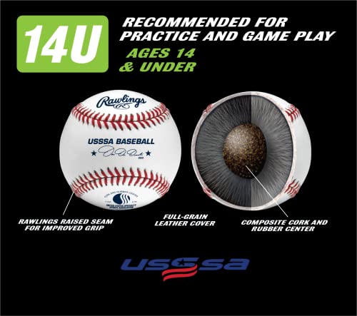 Rawlings | USSSA Baseballs | Competition Grade | ROLB1USSSA | Youth/14U | Multiple Count Options