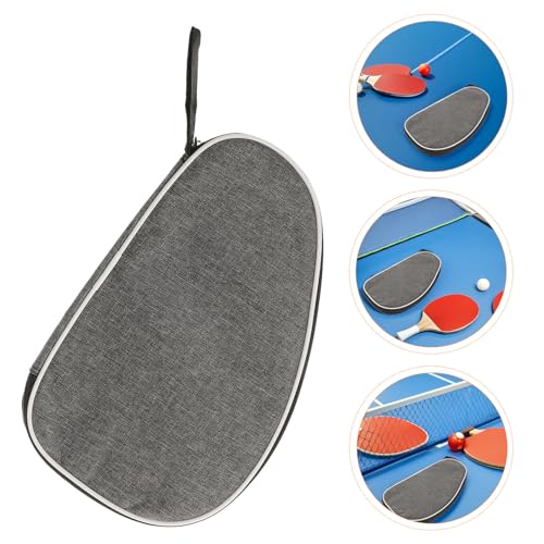 MAGICLULU 2pcs Table Tennis Racket Bag with Zipper Portable Waterproof Pingpong Paddle Case Gray Tote for Paddle and Ball Storage, Lightweight Sports Equipment Carrying Case for Training