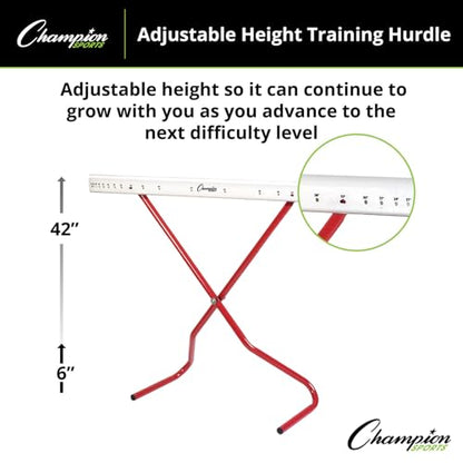 Champion Sports Adjustable Height Training Hurdle, Red