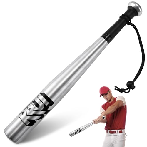 KRUI Aluminum Baseball Bat, 18 Inch Self Defense Bat, Lightweight Bat for Tire Checker, Fish, Keeps in Home, Car, Backpack for Self Defense - color: silver