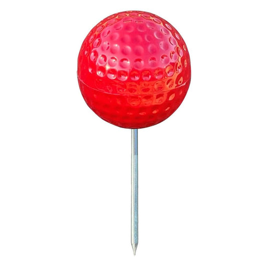 Sandbaggy Plastic Tee Markers for Golf Course (UV Resistant) - Steel Spike - Safety Caps Included - color: Red