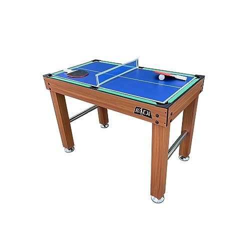 KICK Hexad 48" 6-in-1 Multi Game Table – Foosball, Billiards/Pool, Glide Hockey, Ping Pong, Mini-Shuffleboard & Mini-Bowling - color: Brown
