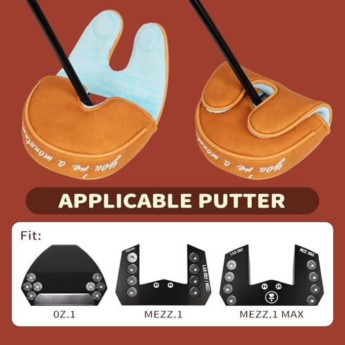 Funny Golf Club Head Cover Driver Headcover Fairway Wood Headcover Hybrid Club Head Cover Brown Monster Cookie - style: OZ1 Mallet Putter