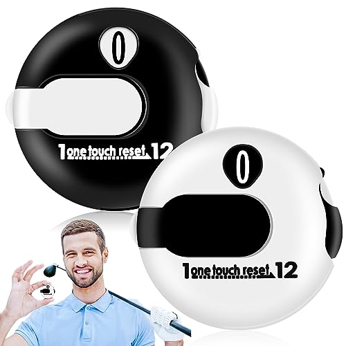 Weewooday 1.2 Inch Golf Score Counter for Women Men Mini Golf Stroke Counter Scoring Keeper up to 12 Shot to Scorekeeper Glove in(Black, White) - color: Black, White