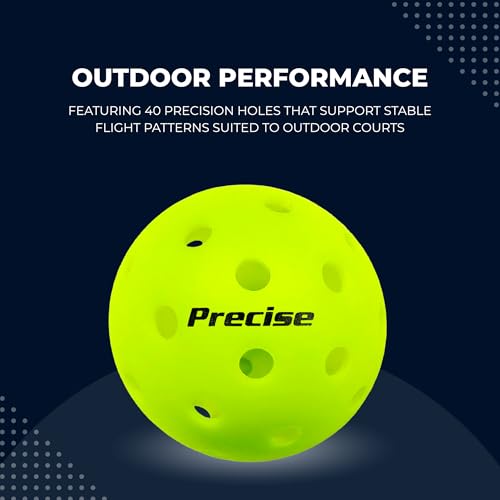 PRECISE Pickleball Balls – Outdoor A 40 Model with 40 Holes – USAPA Approved – Durable Flight Design - color: Green, size: 100 Balls