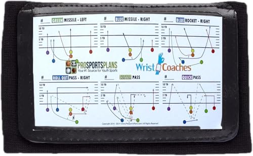 Football Play Wristbands - Youth Quarterback Gear - Wristband Playbook - Softball Wristbands for Signs (Black, Single)