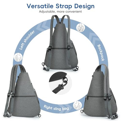 KAVIGOR Pickleball Bag, 7 Pockets & Upgraded Zippers, Lightweight Sling Bag with Detachable Strap & Water-Resistant Pocket