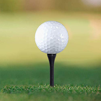 Wooden Golf Tees 3-1/4", 2-3/4", 1-1/2" Available,100 Count (Natural Color, White, Black, Blue, Red, Pink) - color: Black, size: 2 3/4 inch
