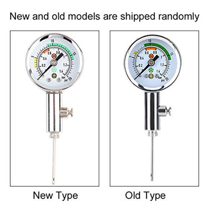 Ball Pressure, Dual Scale PSI and Bar Metal Air Pressure Sports Ball Pump Accessory for Basketball Football Volleyball