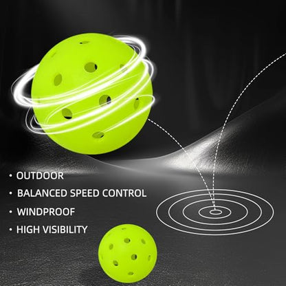 Pickleball Balls | Crack-Resistant | 40 Holes Outdoor & Indoor Pickle Balls | High Bounce, Perfectly Balanced Pickle Ball for Tournament Play - color: 3PC