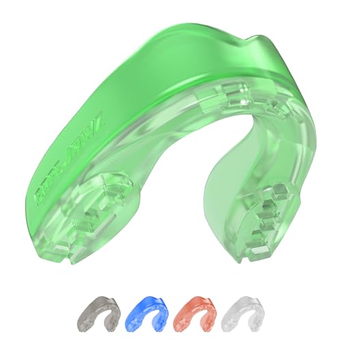 SAFEJAWZ Mouth Guard, Elements Dual Layer Mouthguard for Adults & Youth with Case, Easy Fit Remoldable Mouthpiece for Football, Boxing, Lacrosse, MMA, Basketball & All Contact Sports - color: Earth, size: Adult (12+)