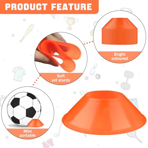 60 Pack Mini Soccer Cones–Mini Disc Cones for Agility Training,Soccer,Football,Sports Drills,Field Markers,Cones Sports Equipment,Portable Stackable Mini Cones with Carry Bag