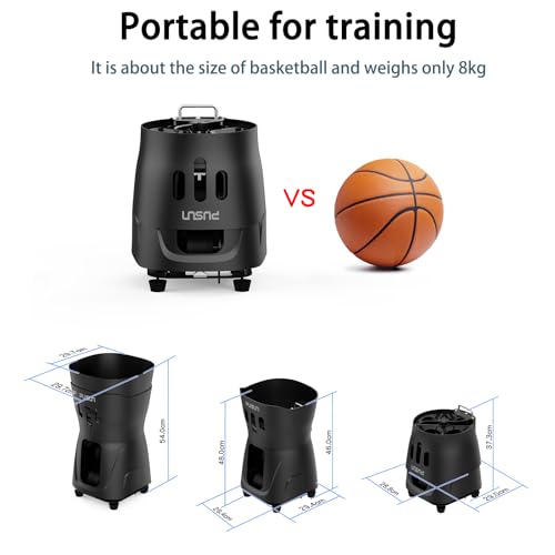 PT Mini Pro Tennis Ball Machine - Portable Smart Trainer for Beginners, 65+ Ball Capacity, 3-5H Battery Life, Adjustable Ball Speed & Angle, APP & Remote Control - color: Blakc