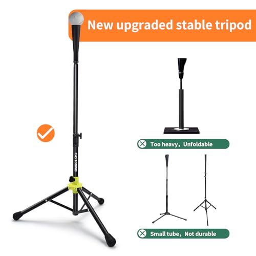 Heavy Duty Baseball and Softball Portable Travel Batting Tee.Adjustable Height|Portable|Collapsible. Baseball Hitting Tee for Any Age Player Practice - color: black-Tee