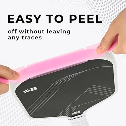 PICKLETECH Pickleball Paddle Protection Tape - Paddle Head Edge Guard - Racket Edge Protection Tape -Fit Perfectly Curved Edge -No Wrinkling - color: Clear Pink, size: Width 20mm