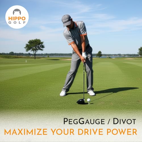 PegGauge 3-in-1 Tee Height Gauge & Golf Divot Tool – Magnetic Ball Marker, Repair Pitch Marks, Perfect Tee Height Every Swing, Lightweight Golf Accessory