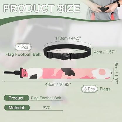 Flag Football Set, Adjustable Flag Football Belt - color: Camouflage Pink
