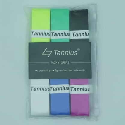 Tennis Racket Grip Tape, 6 Pack Tacky Tennis Grips, Absorbent and Enhanced Tennis Racquet Overgrip - color: Mixed Colors